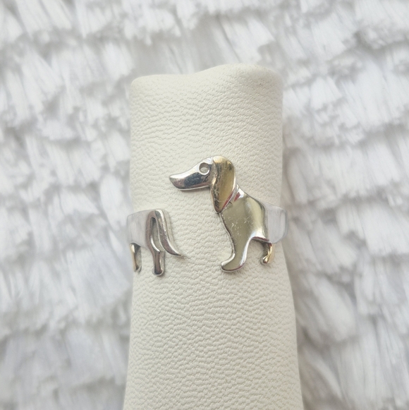 Stampd Jewelry - Vintage Sterling Silver Dachshund Wrap Ring